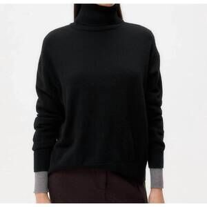 NEW TWP women's easy t neck sweater in black